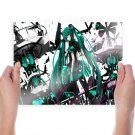 Hatsune Miku Cool Expression  Art Poster Print  24x18 inch