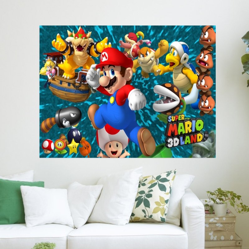 Super Mario 3d Land  Art Poster Print  24x18 inch