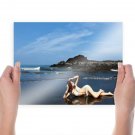 Sexy Girl Seductive Pose  Art Poster Print  24x18 inch