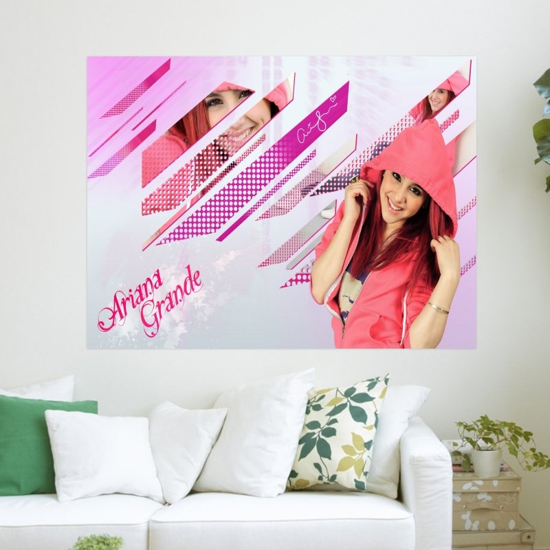 Ariana Grande Pink Art Poster Print 24x18 inch