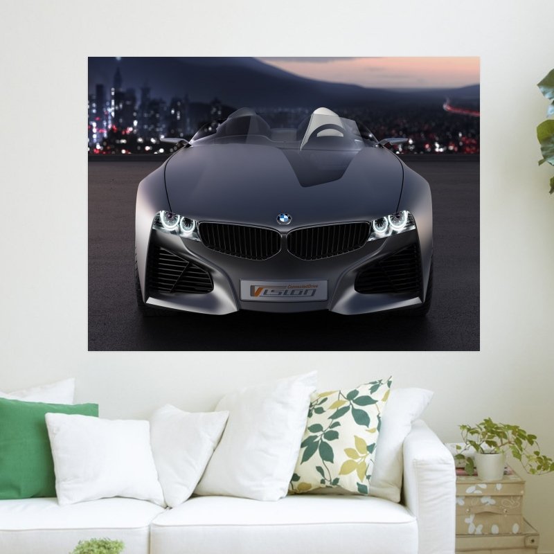Bmw Black  Art Poster Print  24x18 inch