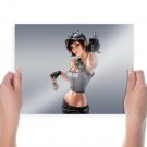 Anime Girl With Guns And Grenade  Art Poster Print  24x18 inch