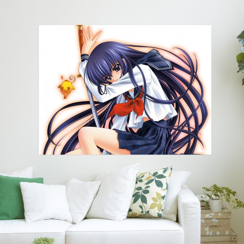 Anime Girl With Sword Art Poster Print 24x18 Inch 3262