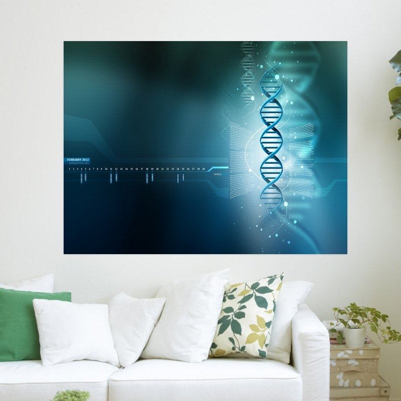 Biologic Chain February 2012 Calendar  Art Poster Print  24x18 inch