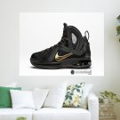 Lebron 9 Epic Black Basketball Shoes Art Poster Print  24x18 inch
