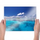 Blue Sea  Art Poster Print  24x18 inch