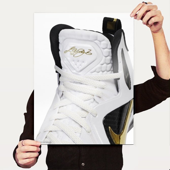 Lebron James White Lebron 9 Ps Art Poster Print  24x18 inch