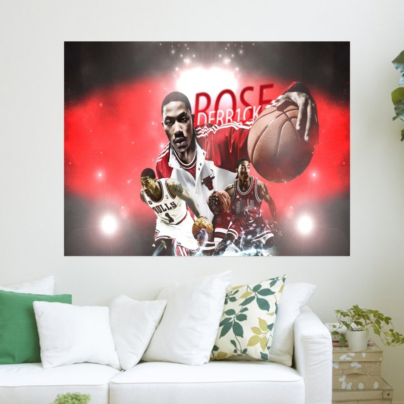 Derrick Rose Nba Playoffs  Art Poster Print  24x18 inch