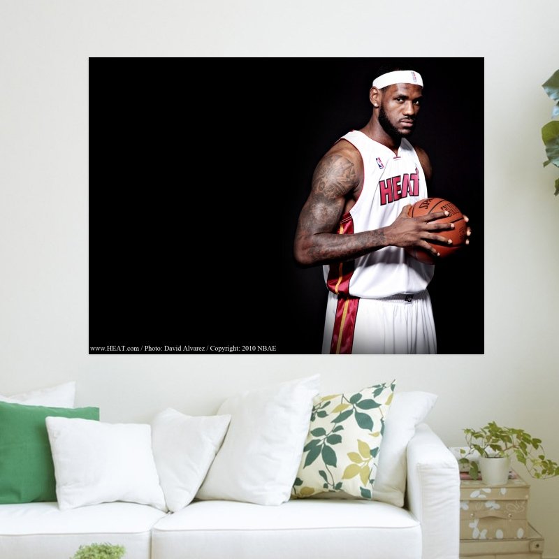 Lebron Miami Heat Art Poster Print  24x18 inch