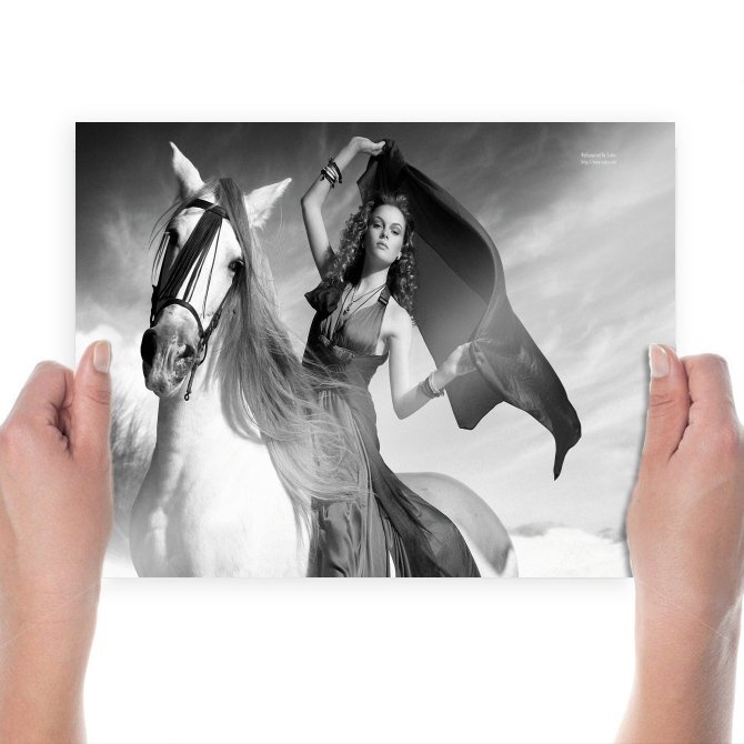 Beauty On The Horse  Art Poster Print  24x18 inch