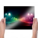 Colorful Night Lights  Art Poster Print  24x18 inch