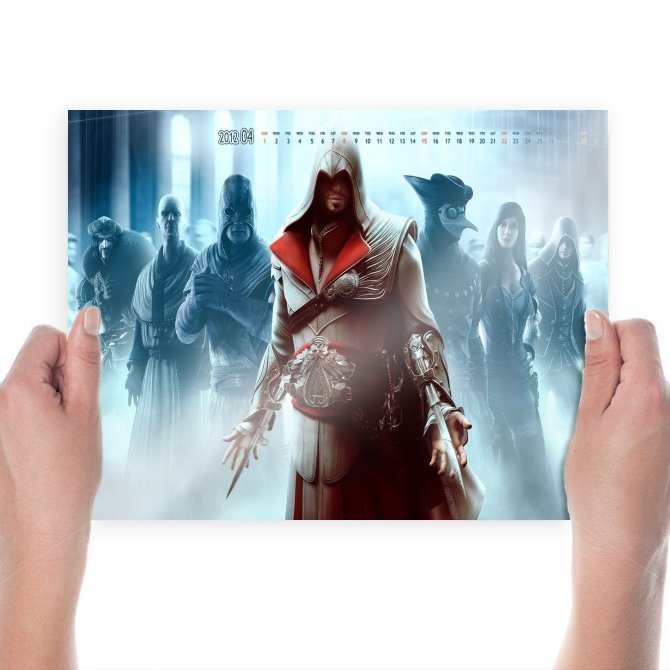 Assassin Creed April 2012 Calendar  Art Poster Print  24x18 inch