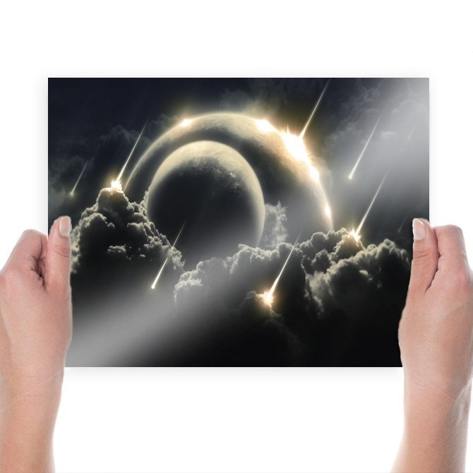 Asteroid Attack  Art Poster Print  24x18 inch