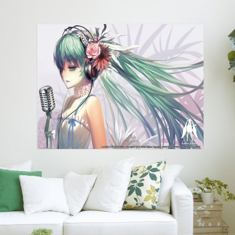 Miku Singing  Art Poster Print  24x18 inch