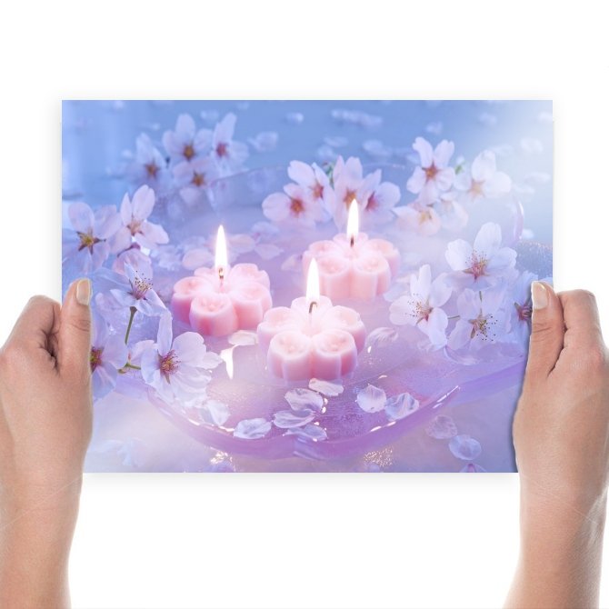 Flower Candles  Art Poster Print  24x18 inch