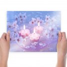 Flower Candles  Art Poster Print  24x18 inch