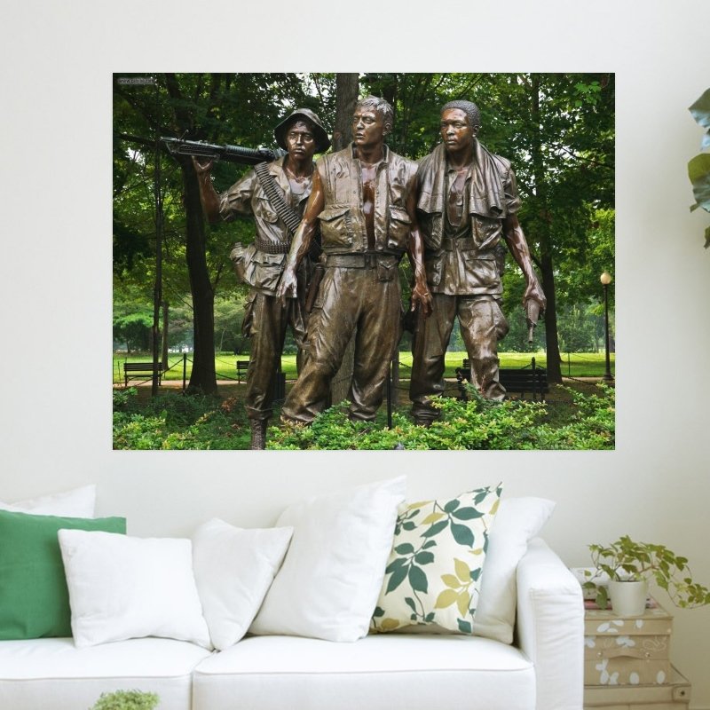 The Three Soldiers Vietnam Veterans Memorial  Art Poster Print  24x18 inch