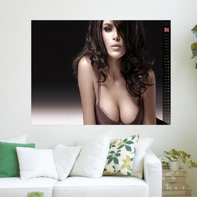 Hot Girl April 2012 Calendar  Art Poster Print  24x18 inch