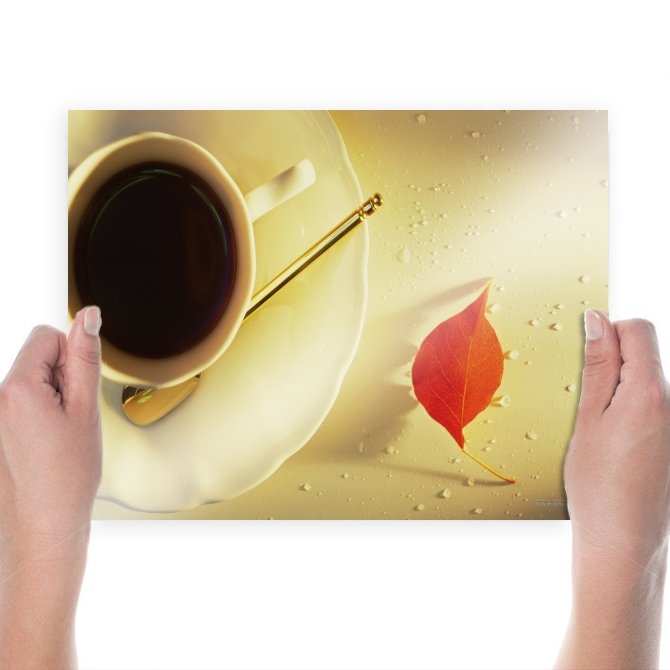 A Cup Of Coffee Hd  Art Poster Print  24x18 inch