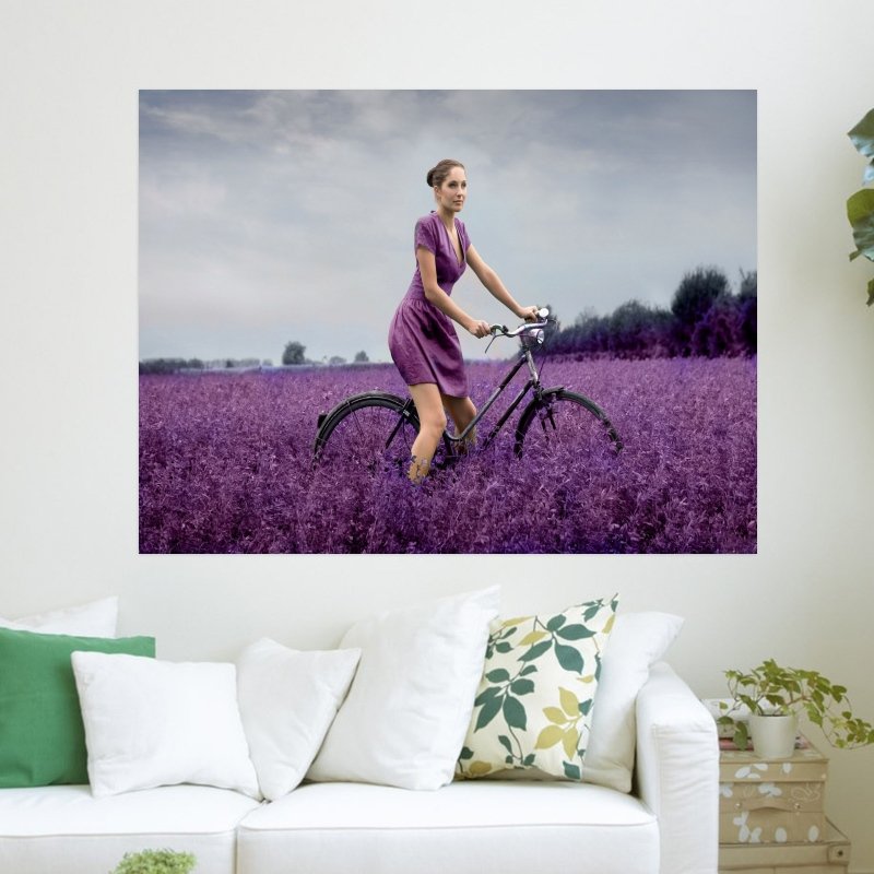 Portrayed In Purple  Art Poster Print  24x18 inch