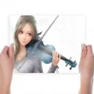 Playing Violin  Art Poster Print  24x18 inch
