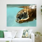 Tiger Underwater  Art Poster Print  24x18 inch