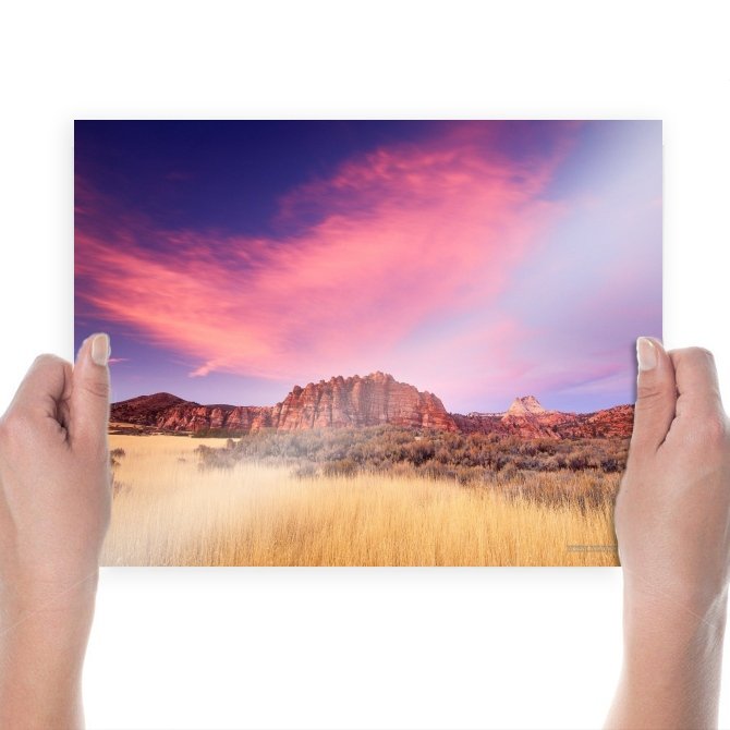 Sandstone Formations At Sunset 1600x1200  Art Poster Print  24x18 inch