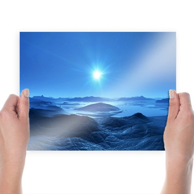 Ice On Mars  Art Poster Print  24x18 inch