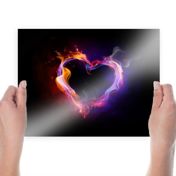 Heart Flame Colors  Art Poster Print  24x18 inch