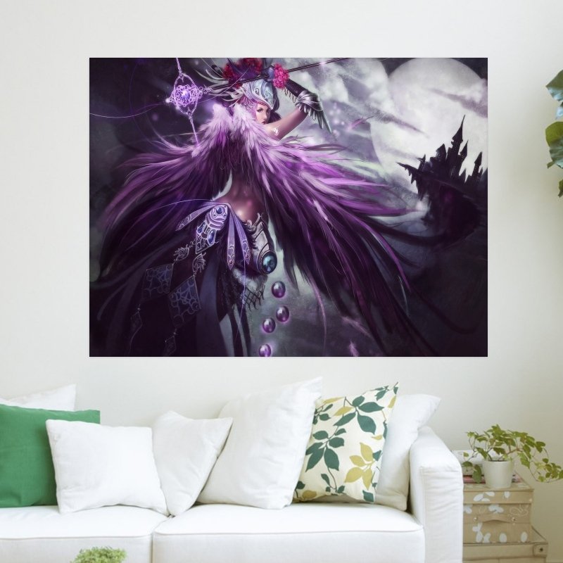Purple Angle  Art Poster Print  24x18 inch