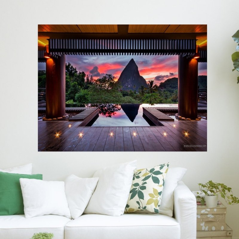 Beautiful Japanese Inn  Art Poster Print  24x18 inch
