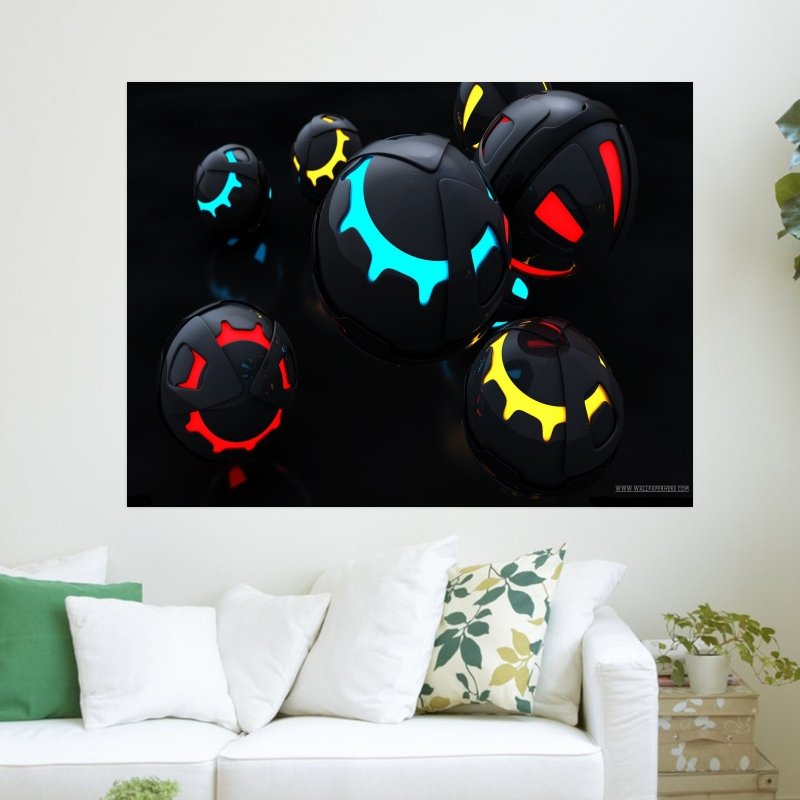 3d Sphereotrophs Desktop 1920x1200  397862 Art Poster Print  24x18 inch