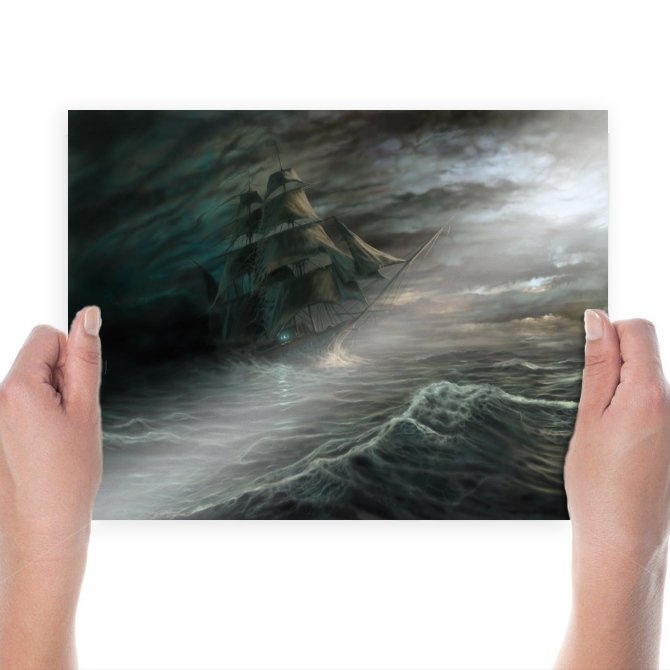 Stormy Seas  Art Poster Print  24x18 inch