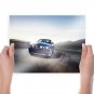 Ford Mustang Gt Blue  Art Poster Print  24x18 inch