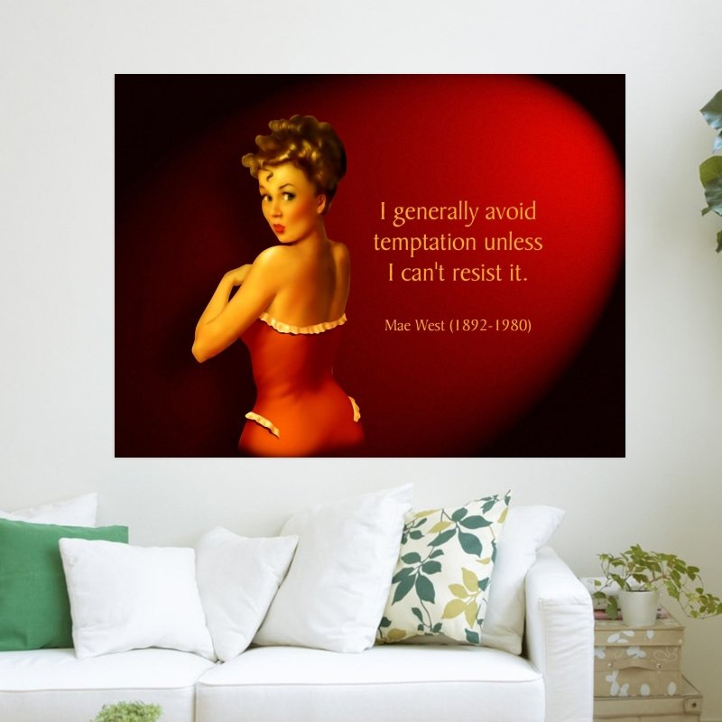 Quote Of Mae West  Art Poster Print  24x18 inch