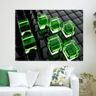 3d Cubes  Art Poster Print  24x18 inch