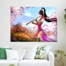 Beautiful Music Girl  Art Poster Print  24x18 inch