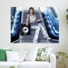 3d Girl Music  Art Poster Print  24x18 inch