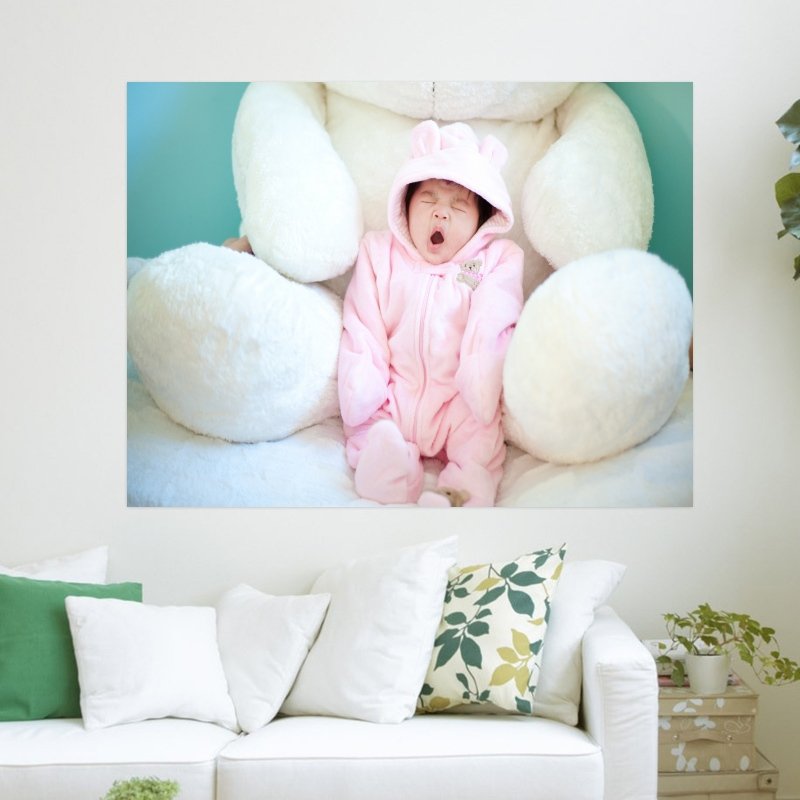 Cute Baby Yawning  Art Poster Print  24x18 inch