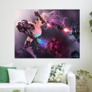 Fantasy Girl With Purple Hair  Art Poster Print  24x18 inch