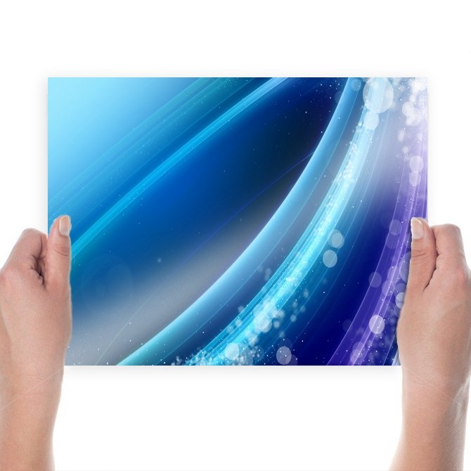 Blue And Purple  Art Poster Print  24x18 inch