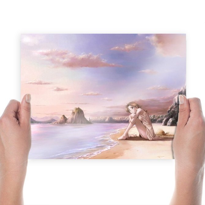 Dreaming At The Beach  Art Poster Print  24x18 inch