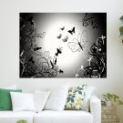 Butterflies In Black And White  Art Poster Print  24x18 inch