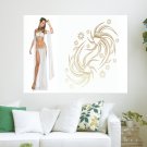 White Dress Tummy  Art Poster Print  24x18 inch