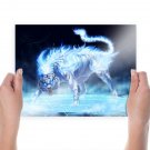 Fantasy Tiger Background Art Poster Print  24x18 inch