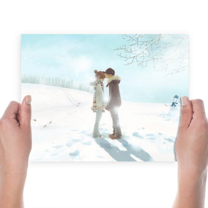 Winter Lover  Art Poster Print  24x18 inch