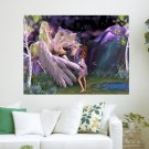 3d Colorful Pegasus  Art Poster Print  24x18 inch