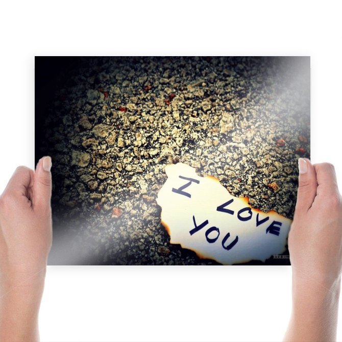I Love U  Art Poster Print  24x18 inch