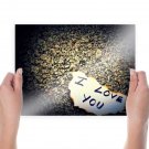 I Love U  Art Poster Print  24x18 inch