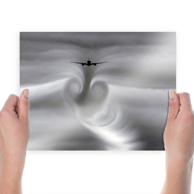 Boeing 777 Air Turbulence  Art Poster Print  24x18 inch